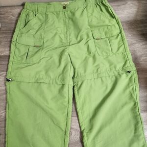 LL Bean‎ Green Pants-Shorts XL Convertible Zip  Lightweight  Performance Outdoor